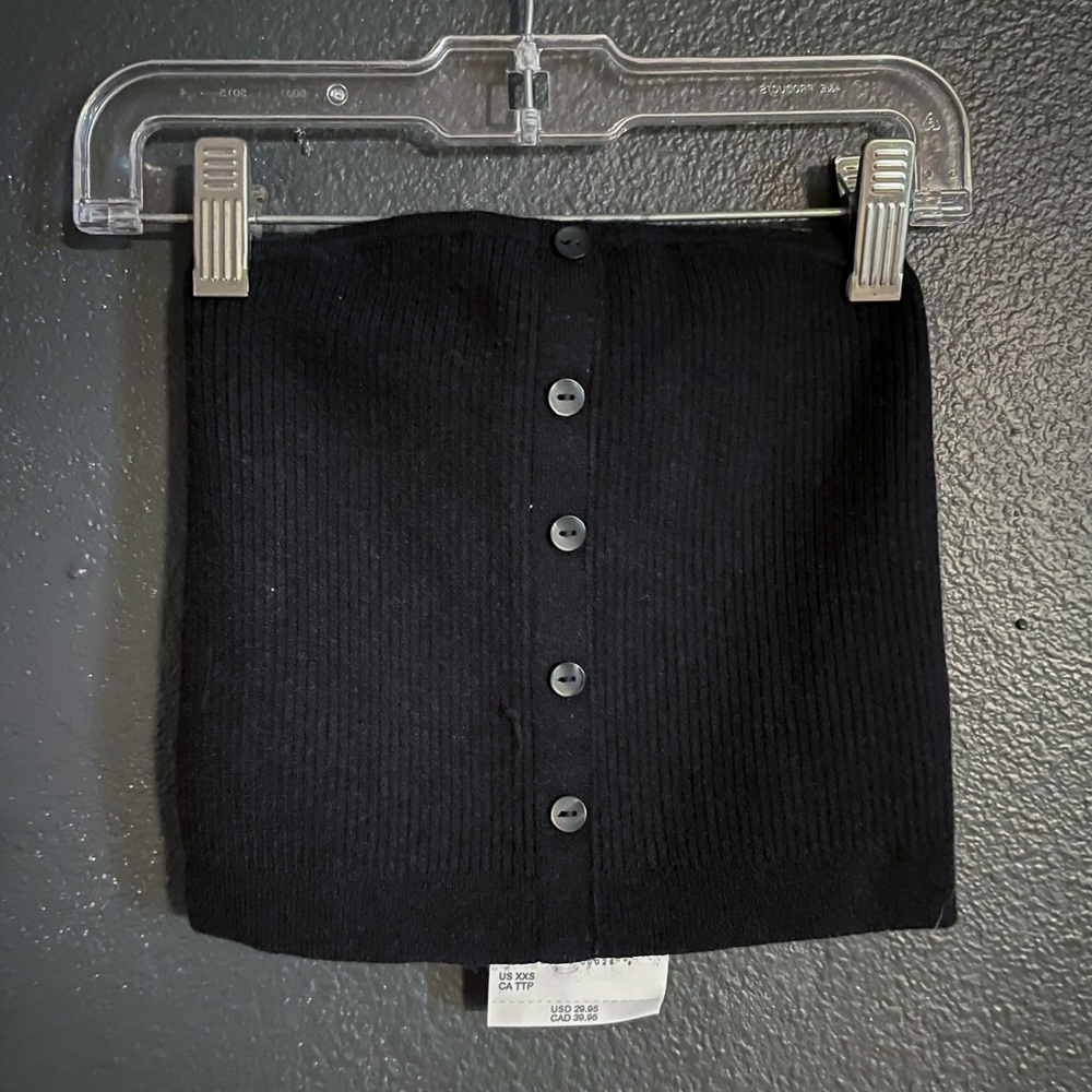 American Eagle black ribbed tube top